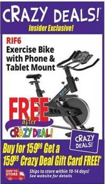 Ocean State Job Lot Rif6 exercise bike with phone & tablet mount offer