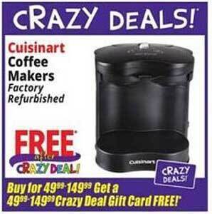 Ocean State Job Lot Cuisinart coffee makers offer