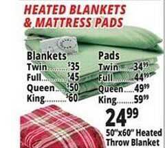 Ocean State Job Lot Heated blankets & mattress pads offer