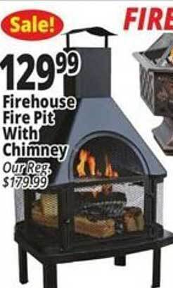 Ocean State Job Lot Firehouse fire pit with chimney offer