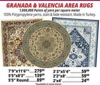 Ocean State Job Lot Granada & valencia area rugs offer