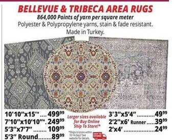 Ocean State Job Lot Bellevue & tribeca area rugs offer