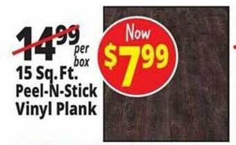 Ocean State Job Lot 15 sq.ft. peel-n-stick vinyl plank offer