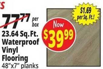 Ocean State Job Lot 23.64 sq.ft. waterproof vinyl flooring offer