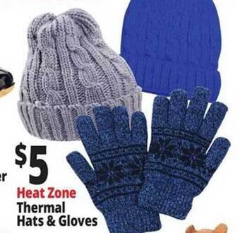 Ocean State Job Lot Heat zone thermal hats & gloves offer