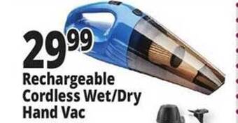 Ocean State Job Lot Rechargeable cordless wet-dry hand vac offer
