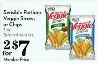 Pavilions Sensible portions veggie straws or chips offer
