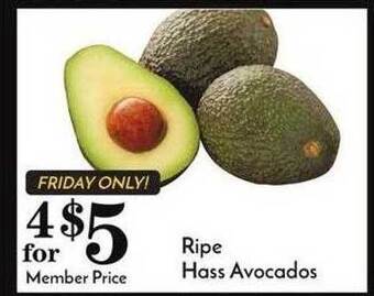 Pavilions Ripe hass avocados offer