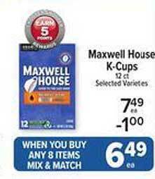 Price Chopper Maxwell house k-cups offer
