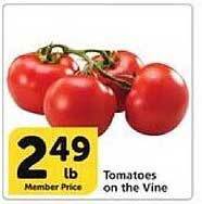Vons Tomatoes on the vine offer