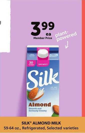 Vons Silk almond milk offer