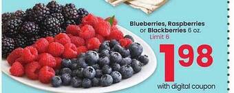 Albertsons Blueberries, raspberries or blackberries offer