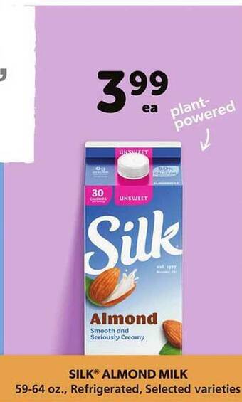 Albertsons Silk almond milk offer