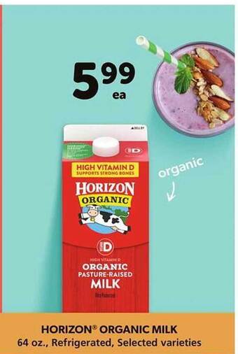 Albertsons Horizon organic milk offer