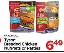 Edwards Food Giant Tyson breaded chicken nuggets or patties offer