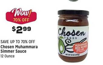 Grocery Outlet Chosen muhammara simmer sauce offer