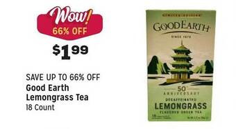 Grocery Outlet Good earth lemongrass tea offer