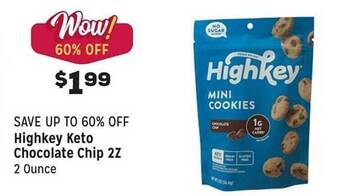 Grocery Outlet Highkey keto chocolate chip 2z offer