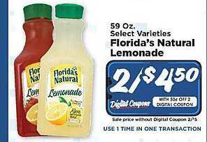 IGA Florida's natural lemonade offer
