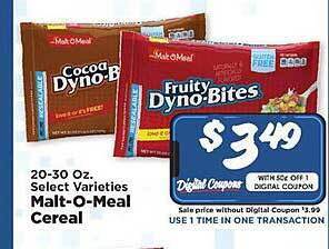 IGA Malt-o-meal cereal offer