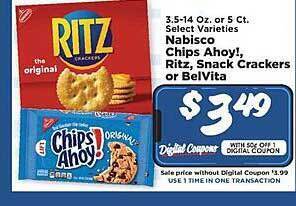 IGA Nabisco chips ahoy! ritz, snack crackers or belvita offer