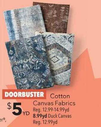 JOANN Cotton canvas fabrics offer