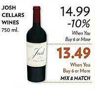 Reasors Josh cellars wines offer