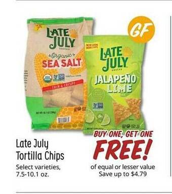 Sprouts Farmers Market Late july tortilla chips offer