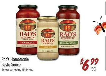 Sprouts Farmers Market Rao's homemade pasta sauce offer