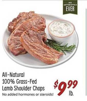 Sprouts Farmers Market All-natural 100% grass-fed lamb shoulder chops offer