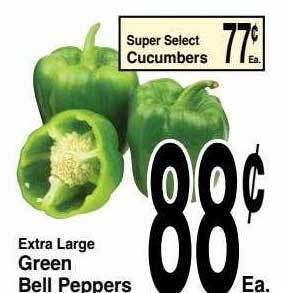 Super Saver Extra large green bell peppers offer
