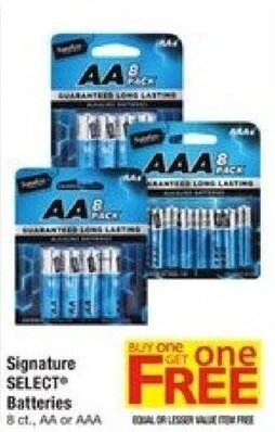 Safeway Signature Select Batteries offer