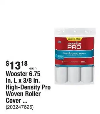 The Home Depot Wooster 6.75 in. l x 3/8 in. high-density pro woven roller cover (3-pack) offer