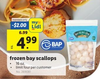Lidl Frozen bay scallops offer