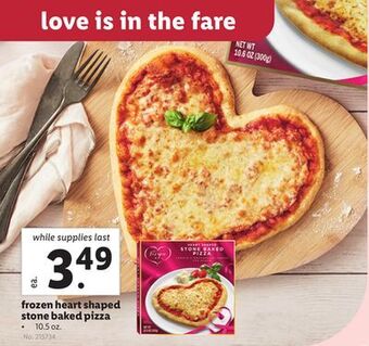 Lidl Frozen heart shaped stone baked pizza offer