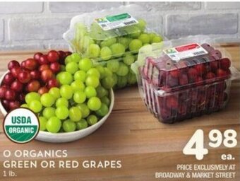 Albertsons O Organics Green Or Red Grapes offer