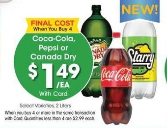 Kroger Coca-Cola, Pepsi or Canada Dry offer