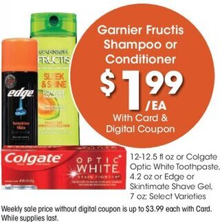 Kroger Garnier Fructis Shampoo or Conditioner offer