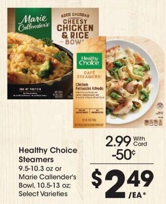 Kroger Healthy Choice Steamers offer