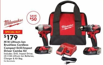 Valu Home Centers Milwaukee M18 Lithium-Ion Brushless Cordless Compact Drill/Impact Driver Combo Kit offer