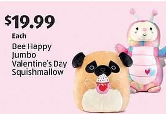 Aldi Bee happy jumbo valentine's day squishmallow offer