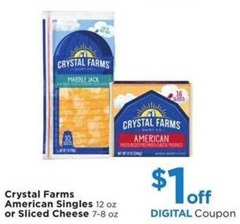 Cub Foods Crystal farms american singles or sliced cheese offer
