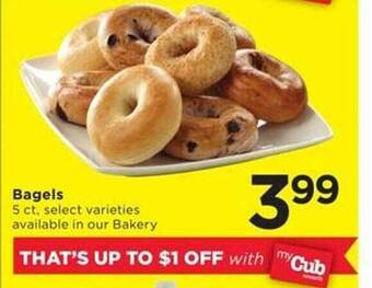 Cub Foods Bagels offer