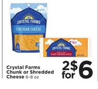 Cub Foods Crystal farms chunk or shredded cheese offer