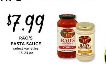 Fareway Rao's pasta sauce offer