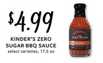 Fareway Kinder's zero sugar bbq sauce offer