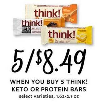 Fareway Think! keto or protein bars offer
