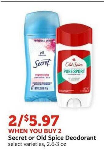 Fareway Secret or old spice deodorant offer
