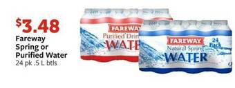 Fareway Fareway spring or purified water offer