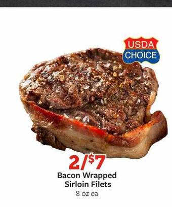 Fareway Bacon wrapped sirloin filets offer